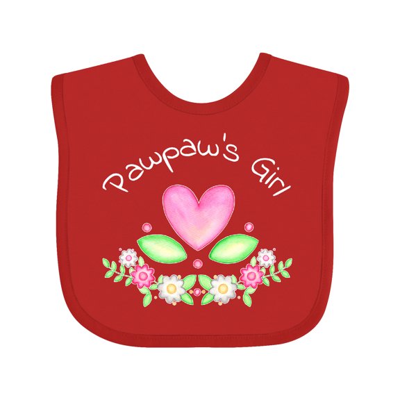 Inktastic Pawpaw's Girl- heart flowers Girls Baby Bib