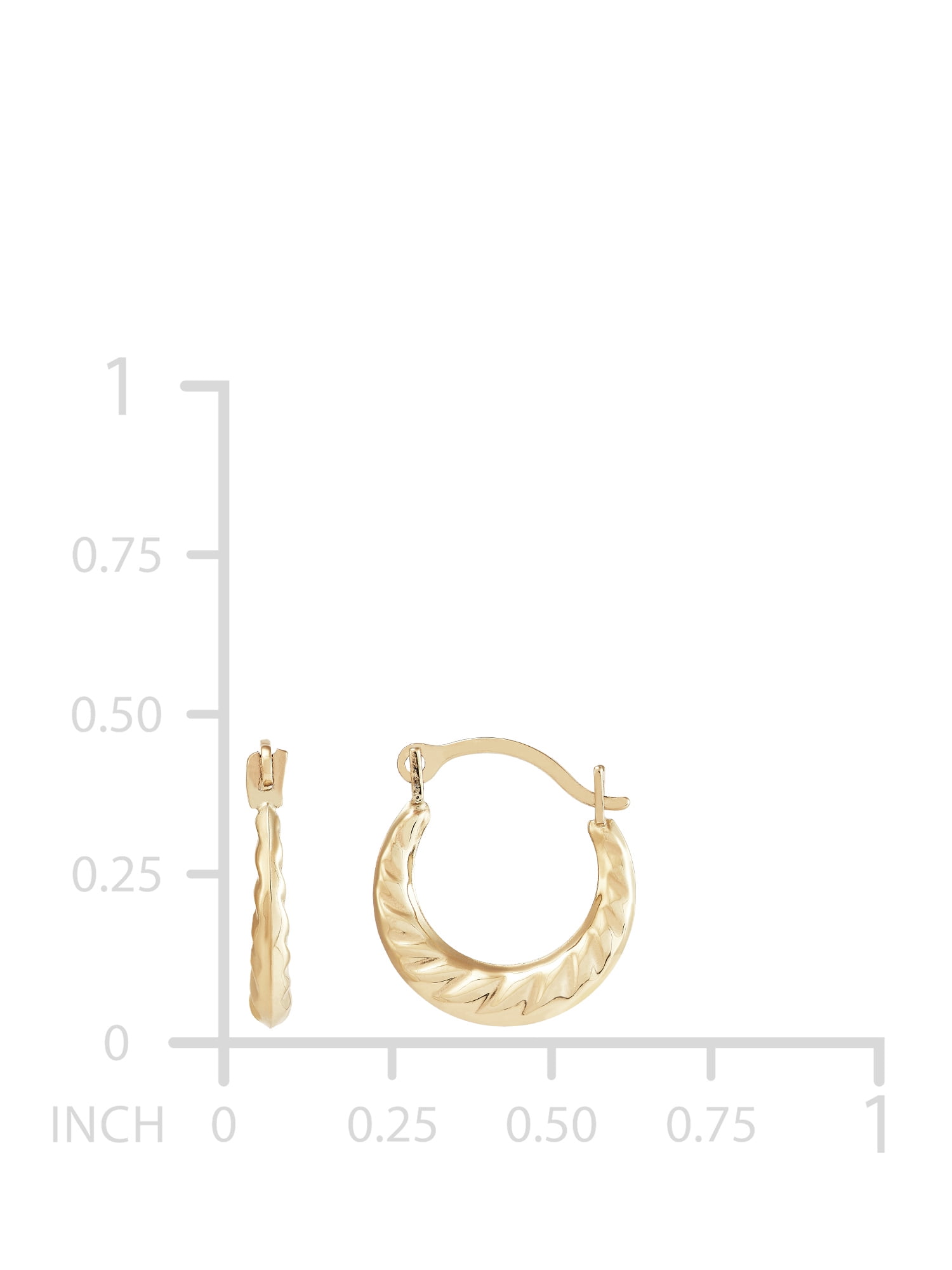 Brilliance Fine Jewelry 10K Yellow Gold Polished Round Swirl Hoop Earrings
