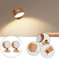 thumbnail image 3 of LANDGOO 2PCS 360° Wall Sconce LED Magnetic Night Light Touch Switch White Ash Wood Bedside Lamp, 3 of 11