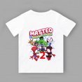 thumbnail image 3 of Camiseta de fiesta de cumpleaños para niño de Marvel Spider Man y sus buenos amigos, para niños de 2, 3, 4, 5, 6, 7, 8 y 9 años, personalizada, de verano, color blanco, 3 of 5