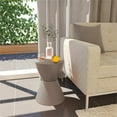 thumbnail image 3 of Home Square Modern Plastic Ribbed Round End Table in Taupe - Set of 2, 3 of 9