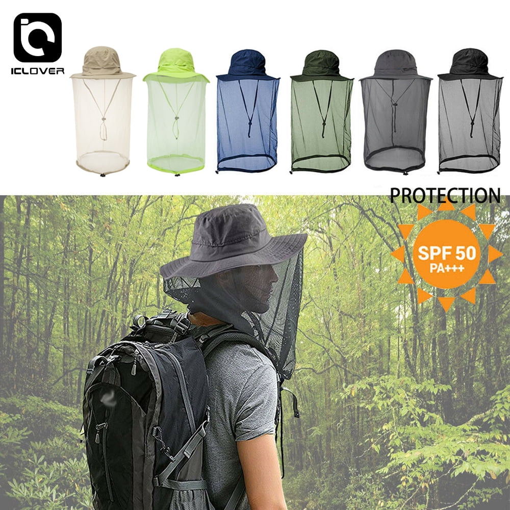 Fine Mesh Insect Netting Hiking Camping Face Neck Netting Cover for Outdoor Climbing Walking Black 4 PCS Midge Head Net Nylon Mosquito Head Protecting Net