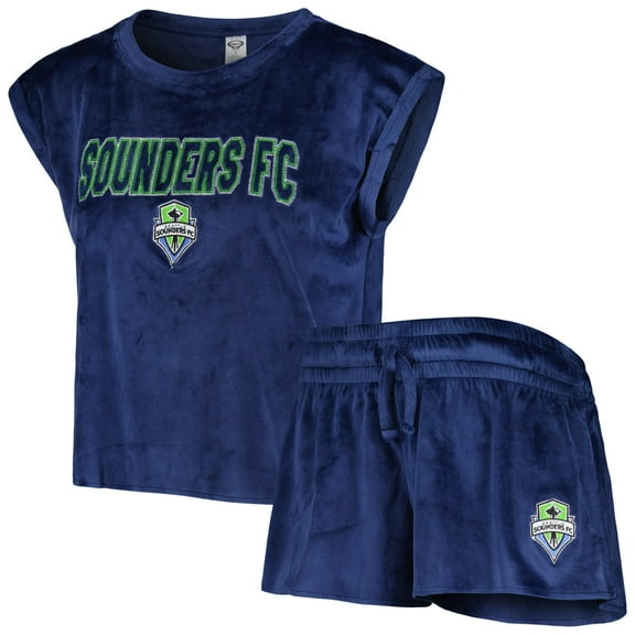 Women's Concepts Sport Navy Seattle Sounders FC Intermission Top and Shorts Sleep Set