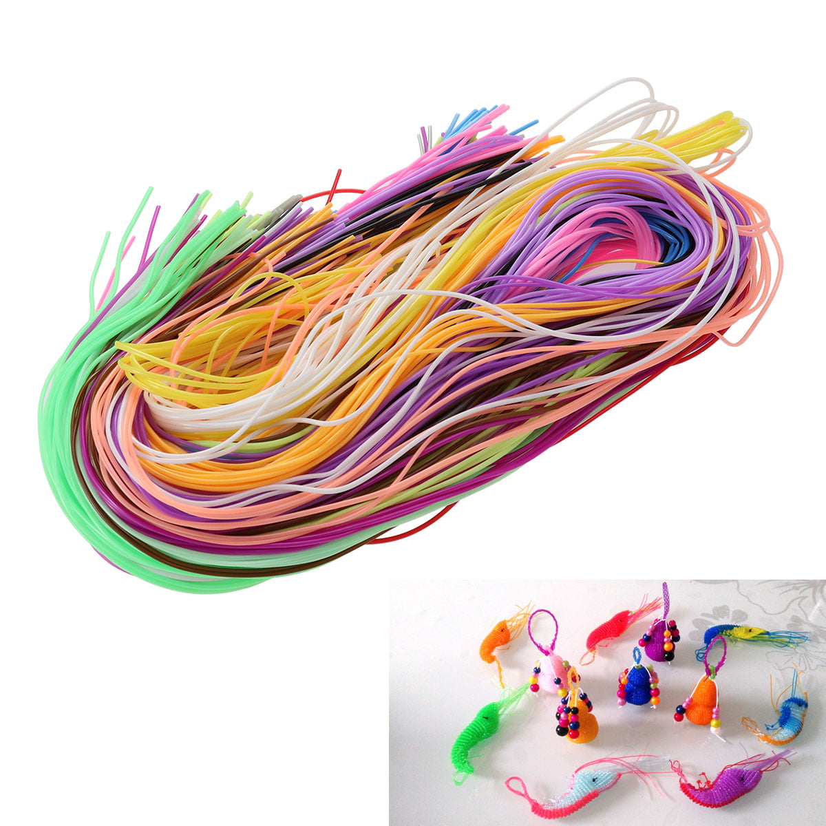 200Pcs Plastic Lacing Strings DIY Handmade Craft Lacing Cord Weaving Rope  for Jewelry Making