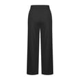 thumbnail image 6 of Women Wide Leg Yoga Pants with Pockets High Waist Stretch Loose Casual Lounge Sweatpants Comfy Trousers Black, 6 of 6