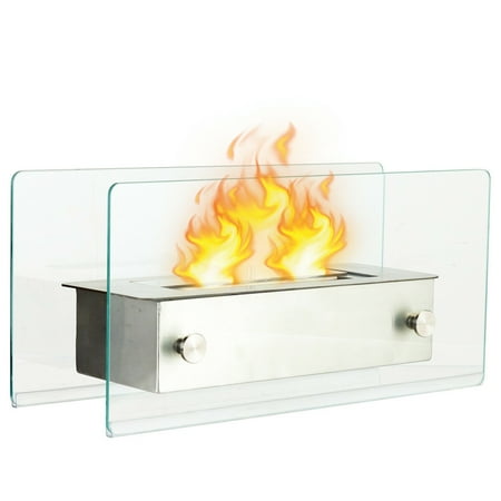 Costway Tabletop Fireplace Portable Stainless Steel Ventless Bio