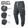 thumbnail image 2 of mikdeno Men's lightweight fleece Cargo Jogger Sweatpants, Sizes S-3XL, 2 of 5