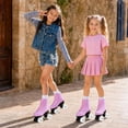 thumbnail image 4 of EONROACOO Pink Roller Skates for Girls Boys, Light up Wheels Teen Kids Skates(Youth 2), 4 of 10