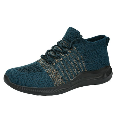 WNVMWI Mens Shoes Blue Sneakers Formal Shoes for Men Oversized Woven Sneakers Sports Casual Couple Hike Shoes Trendy Running Trainers Fashion Sneakers Sports Walking Shoes Size 42