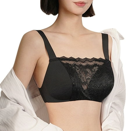 

Frehsky bras for women Lace Privacy Invisible Bra Lady Lace Peep Invisible Bra Clip On Camisole Bra Insert Overlay Panel Vest Lace Invisible Bra Black