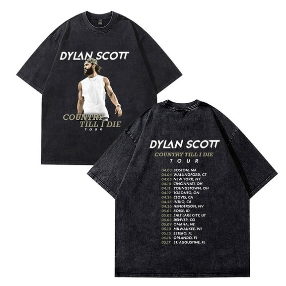 Dylan Scott Country Til I Die Tour T-shirts Women Men Cotton Wash Clothes Trend Casual Short Sleeve Top