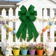 thumbnail image 1 of karymi Handmade Imitation Linen Solid Color Ribbon Bow Pendant Versatile Decoration for Party Wedding Christmas Wall Tree Arch 11.81x19.69in Green House Decor, 1 of 6