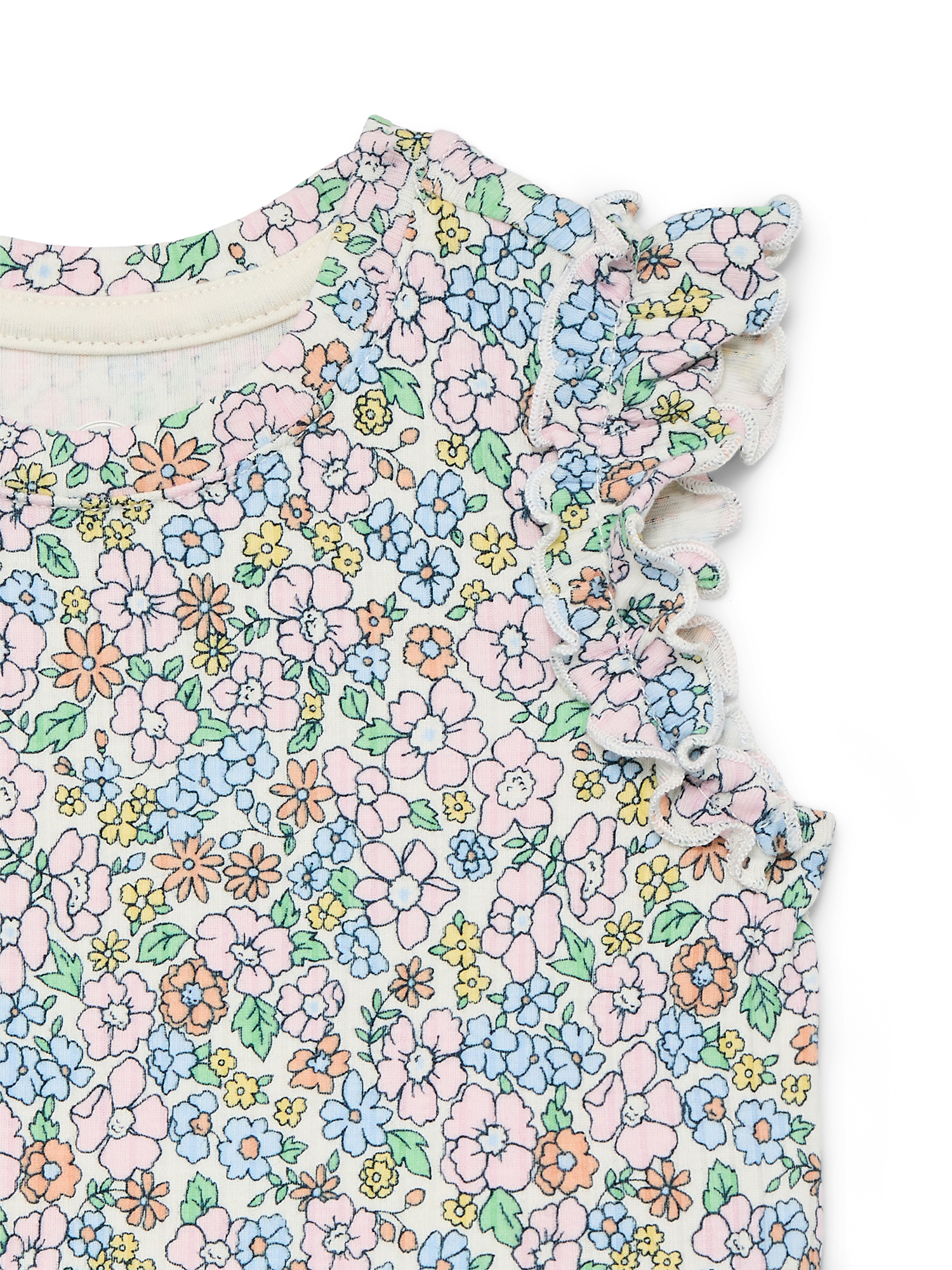 Wonder Nation Baby Girls Tee with Flutter Sleeves, Sizes 0-24 Months
