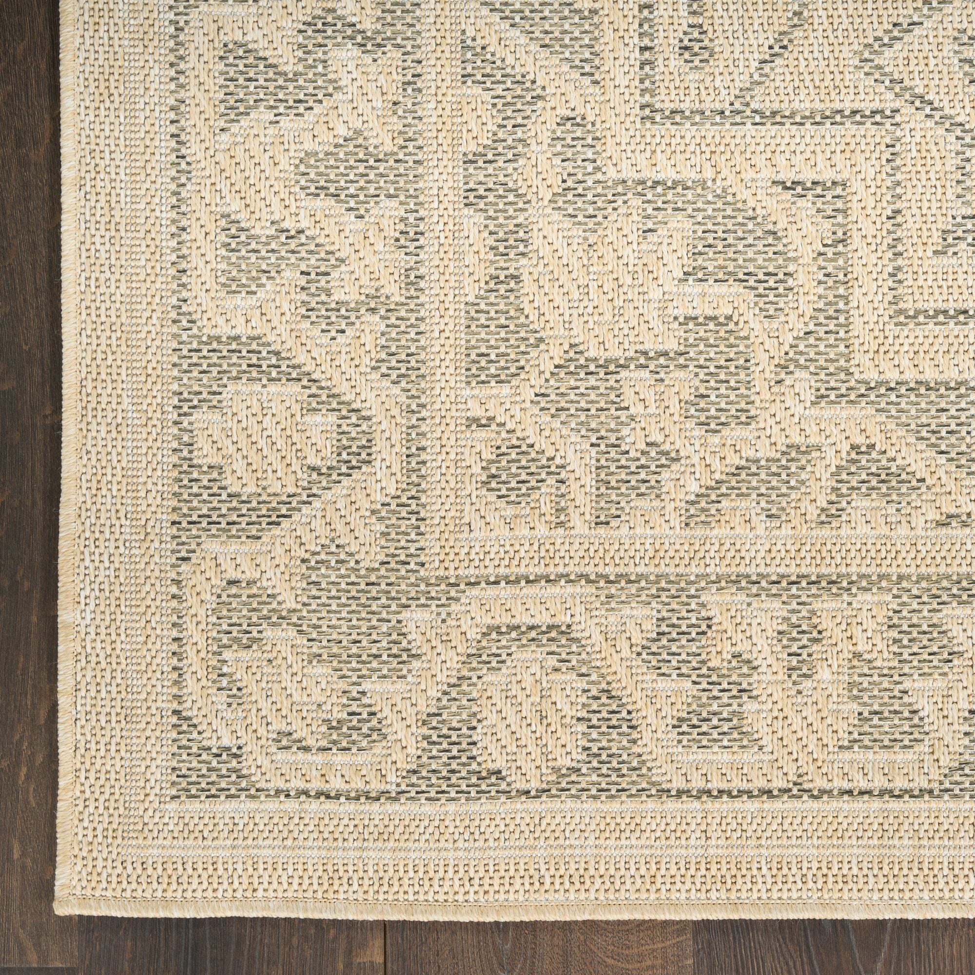 Nourison Tulum 3' x 5' Taupe Olive Indoor/Outdoor Rug