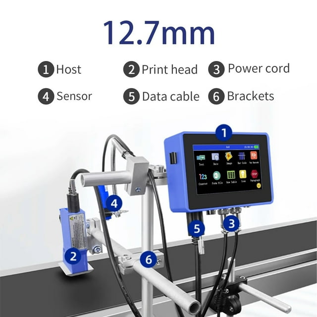 130PLUS Industrial Online Inkjet Printer 12.7/25.4mm Nozzle with Plastic Shell QR Barcode Batch Number Logo Date Printer ,Widely Used