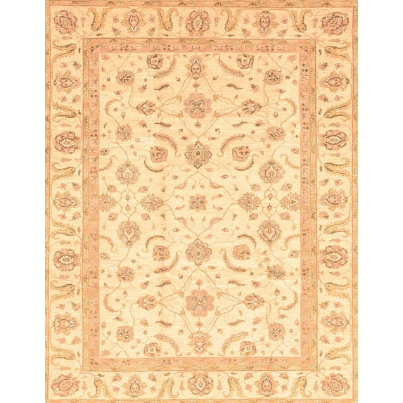 Ahgly Company Machine Washable Indoor Rectangle Abstract Orange Area Rugs, 4' x 6'