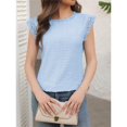 thumbnail image 4 of Blusa de Encaje con Cuello Alto para Mujer M Azul, 4 of 7