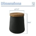 thumbnail image 5 of VENTOPYR Concrete Outdoor Side Table with Wood Grain Top,Small Cylinder Shaped Round Accent End Table for Patio, Garden,Black, 5 of 6