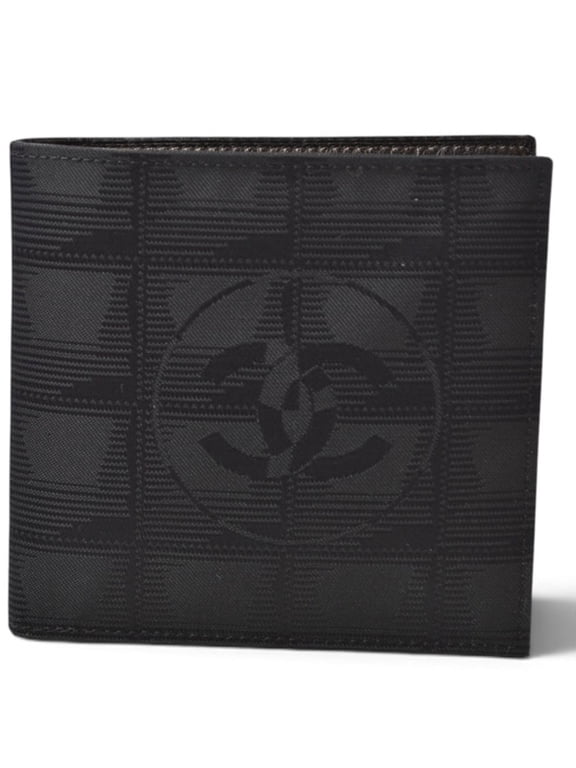 Pre-Owned Chanel Bi-fold Wallet, CHANEL New Travel Line, Coco Mark, Black, Men's & Women's