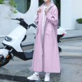 thumbnail image 4 of MuXi Women's Full Length Raincoat Hooded Anorak Windproof Outdoor Poncho Suit For Adults Heavy Duty (Purple,XL), 4 of 6