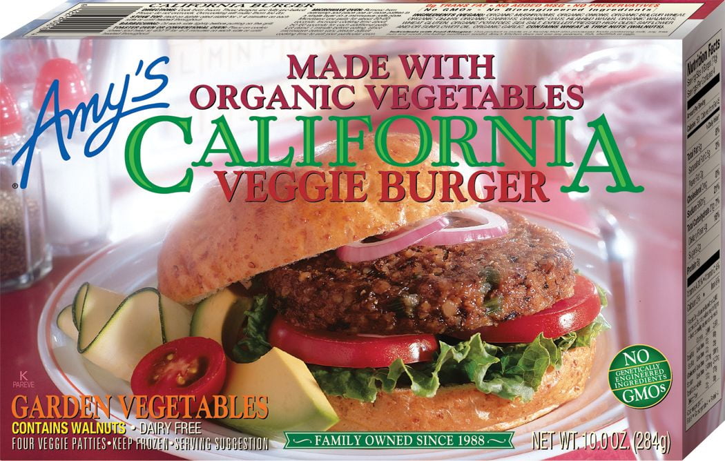 Amys California Veggie Burger, 10 Ounce 12 per case.