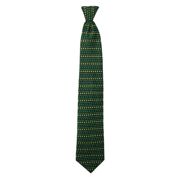 Jacob Alexander Men's Happy St. Patrick's Day Shamrocks Pre-Tied Clip-On Neck Tie