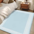 thumbnail image 5 of Sky Blue Greek Key Large Area Rugs for Bedroom Living Room, Soft Non Slip Carpet Bedside Rug, Geometric Greece Ancient Farmhouse Geo Rectangular Floor Cover Kitchen Accent Rug 2.7'x5' for Office, 5 of 9