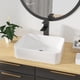 thumbnail image 4 of Kichae Lavabo rectangular para baño, 19 x 15 pulgadas, lavabos de baño modernos, rectangulares, sobre encimera, porcelana, cerámica, lavabo, lavabo artístico, 4 of 8