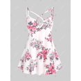 thumbnail image 4 of Conjunto de Tank Top con Estampado de Flor en de Talla Encaje Rosegal Camisetas tallas grandes, 4 of 5