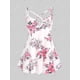 thumbnail image 4 of Conjunto de Tank Top con Estampado de Flor en de Talla Encaje Rosegal Camisetas tallas grandes, 4 of 5