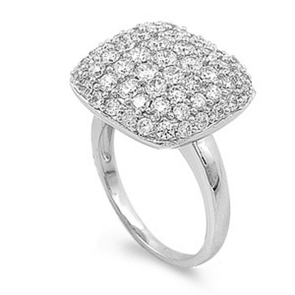 Micro Pave Cluster Women's Engagement Ring 1.8 Ct Diamond 14K White Gold Over