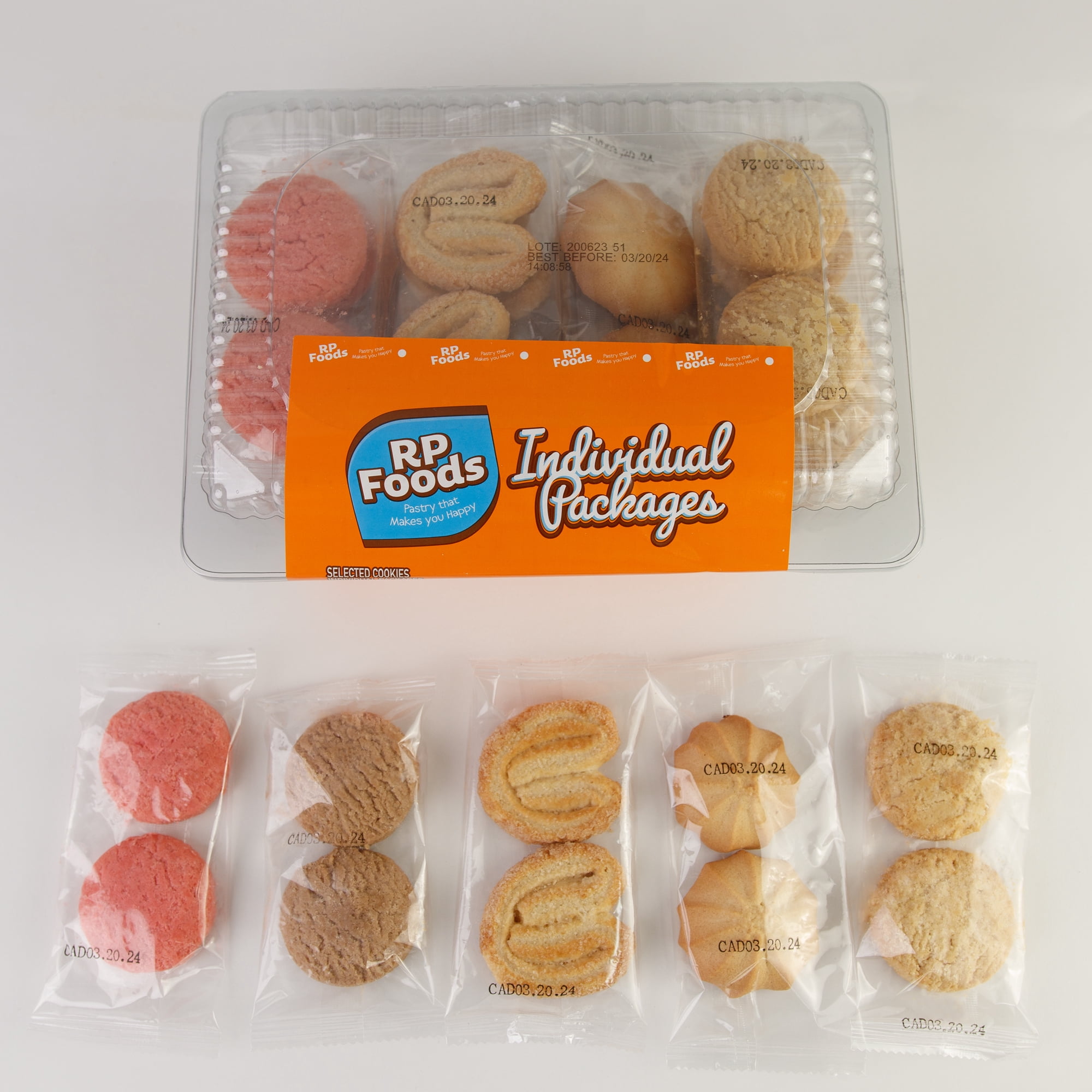 (3 pack) RP Foods Assorted Baked Cookies, 17 Sleeves of 2 Cookies, 13 oz