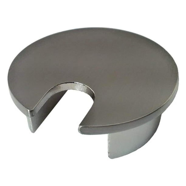 Metal Round Office Computer Desk Grommets 5 Pack Color Brushed