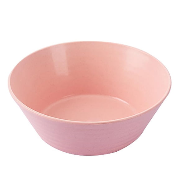 Cereal Bowls,Microwavable Bowls,7 Inch Large Bowl Tableware,Slip Resistant Small Plastic Bowls| Maize Straw Fiber Durable Lightweight Non-Slip Base | Colorful Reusable Soup Noodle(Pink)