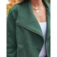 thumbnail image 3 of Women's Autumn Winter Casual Cropped Zipper Faux Leather Jacket Coat, 3 of 9