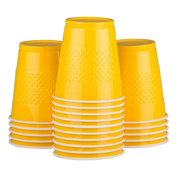 JAM Plastic Cups, 12 oz, Yellow, 20/Pack