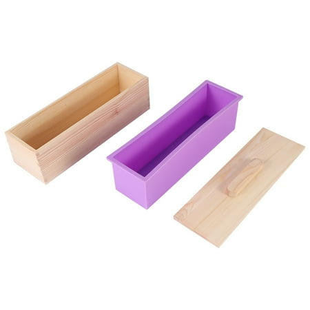 

Rectangular Wooden Soap Mold With Silicone Liner Cover Loaf Soap Mold
