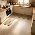 thumbnail image 4 of L Shape Kitchen Mat, Anti-slip Corner Kitchen Mats for Floor, 1 Piece L Shape Rug, Absorbent Runner in Front of Sink, Washable Floor Rugs for Home,Kitchen,Office(Beige ,59" x 59"), 4 of 6