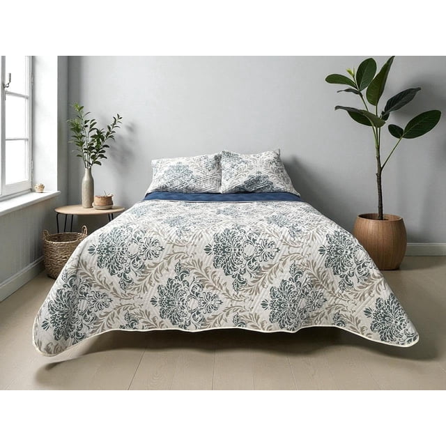Edredón Ligero Matrimonial / Queen Size Doble Vista Con Fundas de Almuadas Turkeza