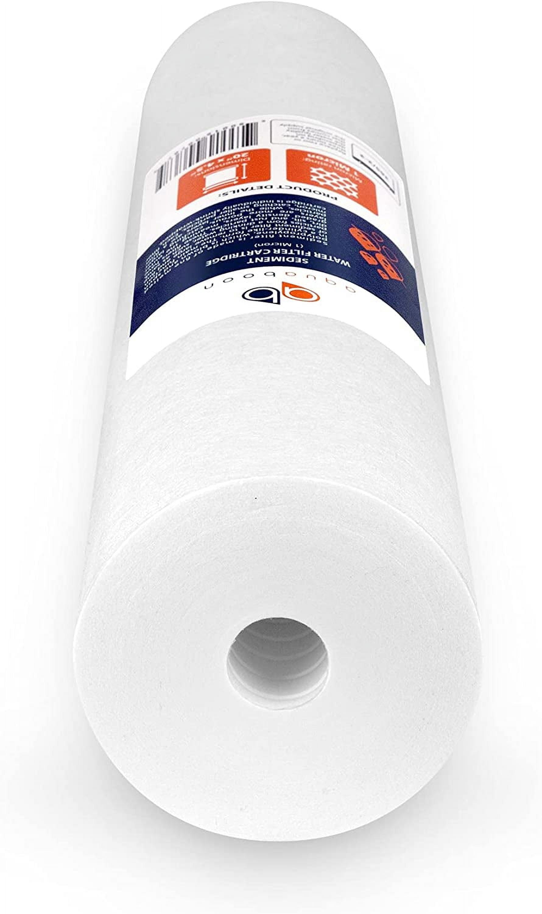Aquaboon 6-Pack of 1 Micron 20" Sediment Water Filter Replacement Cartridge | Whole House Sediment Filtration | Compatible with AP810-2, SDC-45-2005, FPMB-BB5-20, P5-20BB, FP25B, 155358-43