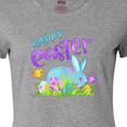 thumbnail image 4 of Inktastic Happy Easter Blue Bunny and Eggs in Grass Women's T-Shirt, 4 of 5