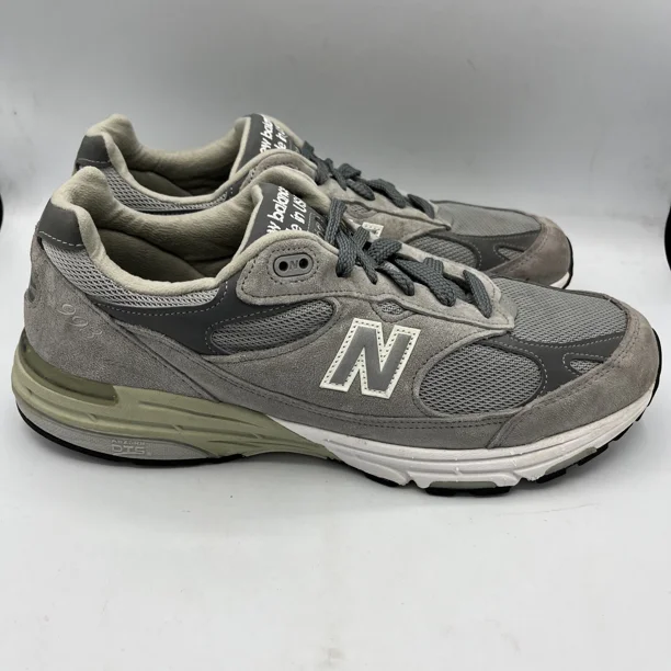 New Balance 993 Suede Athletic Shoes Made in USA Mens 12 Gray Lace Up Walking