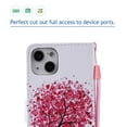 thumbnail image 4 of Allytech Cover for iPhone 13 6.1" Case 2021, Coloful Painted All-Inclusive Protective Wallet with Card Holder Slot PU Leather Folio Stand Case with Hand Strap Case for iPhone 13 2021, Red Tree, 4 of 6
