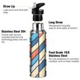 thumbnail image 3 of Yayeee 33oz Insulated Water Bottle Double Wall Stainless Steel with Flip Straw Lid, Blue Geometric, 3 of 7