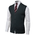 thumbnail image 2 of H2H Mens Casual Slim Fit Knit Sweater Vest V-Neck Button-Down Vest Twisted Patterned (CMOV056), 2 of 6