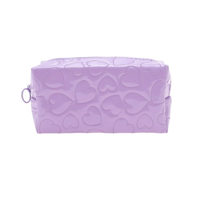 Bolsas de maquillaje en forma de corazón de 1 pieza púrpura PU