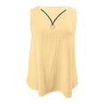 thumbnail image 4 of Mrat Womens Camisole Tank Tops Women's Zipper Casual Solid Color V-Neck Sleeveless T-Shirt Tank Blouse Tops S-8 Yellow L, 4 of 5