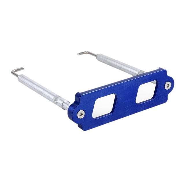 koolsoo Aluminum Car Battery Tie Down Bracket Kit Hook / crx 2000-2008 blue