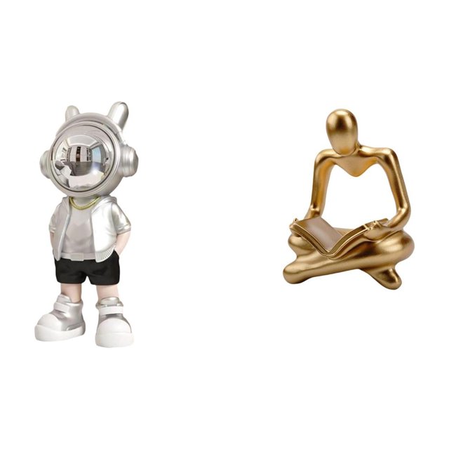 Estatua de pensador, adorno de mesa, figura decorativa abstracta moderna para chimenea, estante, escritorio, sala de estar, regalo de inaug