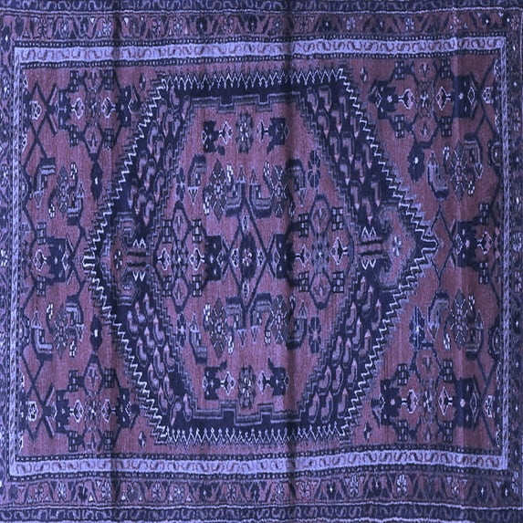 Ahgly Company Indoor Square Persian Blue Traditional Area Rugs, 8' Square